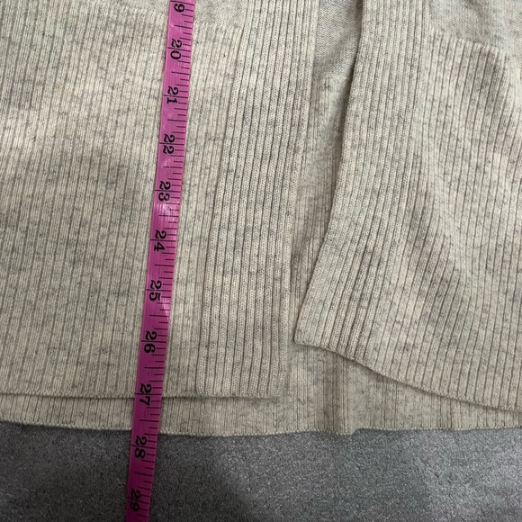 [S]Vince Women's Cream Open Front Cardigan Ribbed Trim Shawl Neck 100 Cashmere - Picture 7 of 8